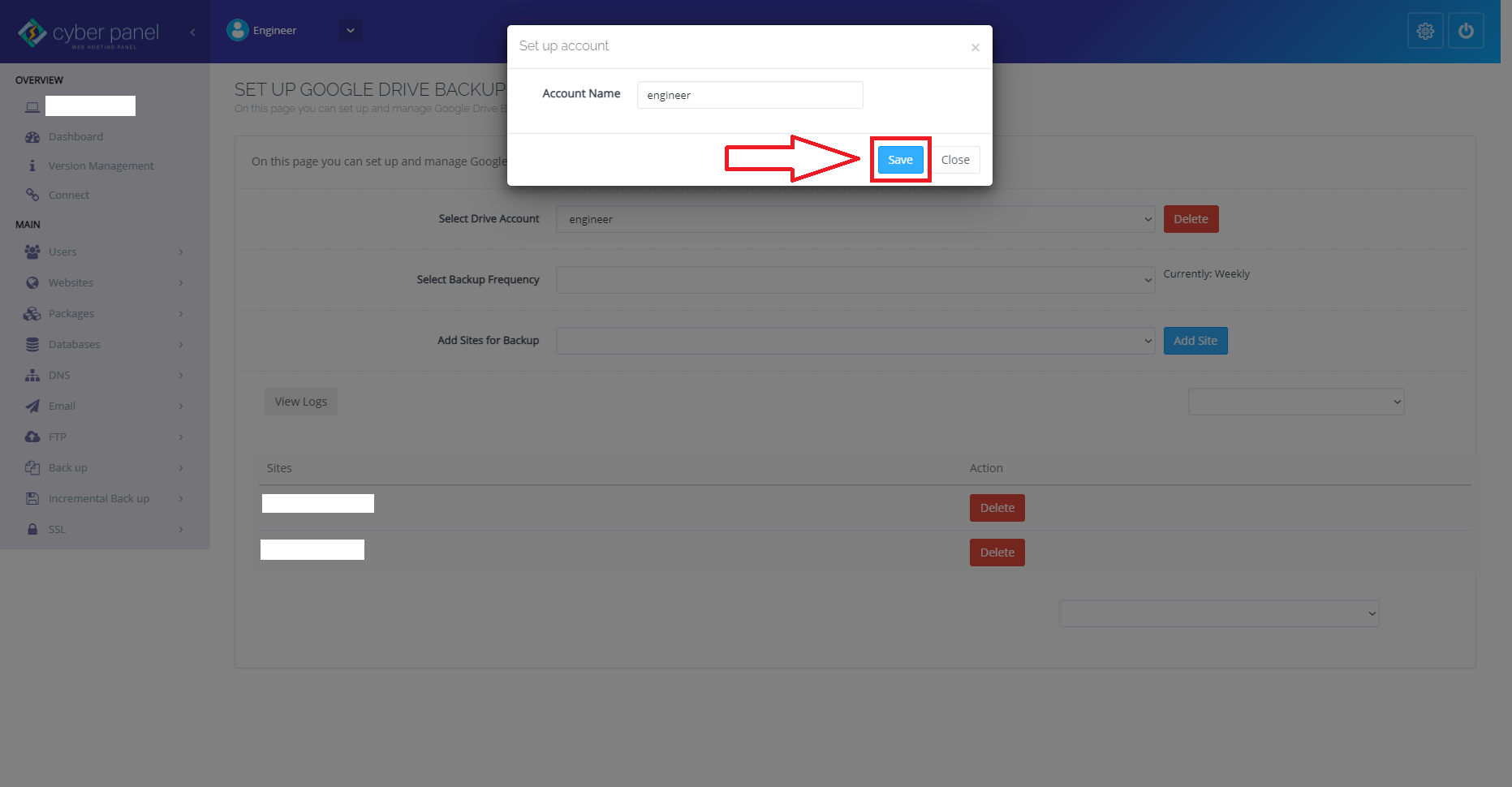 Get Your Automated Backup to GoogleDrive Now-CyberPanel